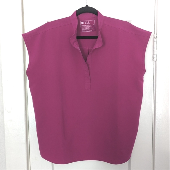 Figs Tops Figs Rafaela Oversized Scrub Top Raspberry Sorbet Poshmark
